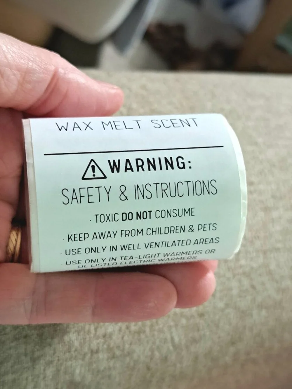 Roll of 40 Wax Melt Scent & Safety Stickers